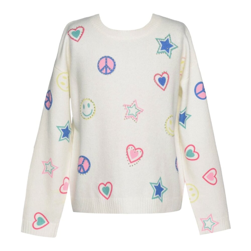 GIRLS Emoji Print Sweater